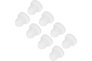 MECCANIXITY 8pcs T-Shaped Silicone Plugs 6.5mm 1/4 Inch Dia Snap in Plug Hole Seal Cover Round Rubber Stopper for Kitchen Rubber Bulkheads Waterproof Sealing Plugs White