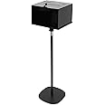 MOOFI Suggestion Box with Stand, Floor Standing Offering Box, Upgraded Heavy Duty Metal Locking Ballot Collection Safe Box for Voting Contest Charity Donation Church Election, Large, Black