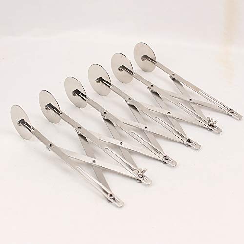 Funtress 6 Wheel Pizza Cutter Stainless Steel Muti-round Blade Pastry Knife Dough Scraper/Cutter/Divider 2 1/4inch