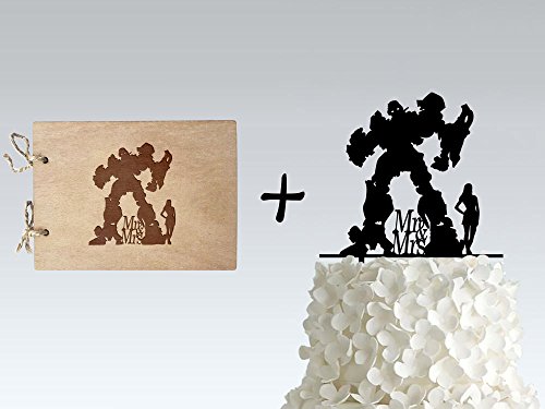 Click Here to See More Images Bundle: Cake Topper + Wedding Guest Book - inspired by Transformers