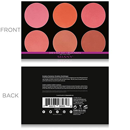 SHANY The Masterpiece 6 Colors Large Makeup Blush Palette - SHE'S NOT SHY