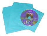 Square Deal Recordings & Supplies CDIWWFBL Sky Blue Color Paper CD Sleeves with Window & Flap, 100-Pack