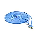 DTECH 65ft Flat Long VGA Cable for Computer to Monitor - Male to Male - Blue