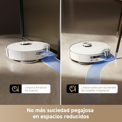 Aspirador robô DREAME L40 Ultra Ae com sucção de 19k Pa, uma seleção variada de escovas e esfregão de alcance flexível, remove a sujeira úmida e seca, a estação tudo-em-um esvazia a poeira