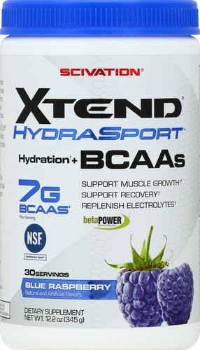 XTEND SPORT BCAA POWDER BLUE RASPBERRY ICE – ELECTROLYTE POWDER FOR RECOVERY & HYDRATION WITH AMINO ACIDS – 30 SERVINGS
