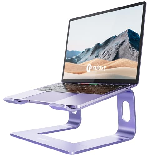 Nulaxy ergonomischer Laptop-Ständer aus Aluminium, abnehmbare Erhöhung für Laptops mit Einer Größe von 25,4–39,6 cm (10–15,6 Zoll), Lila