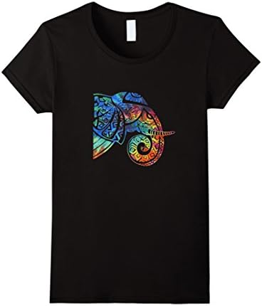 Womens TIE DYE ELEPHANT ETHNIC TRIBAL T SHIRT Medium Black
