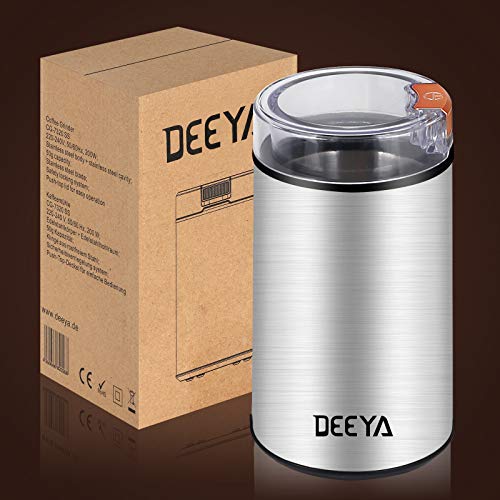 Kaffeemühle Elektrische Kaffeemühle mit Edelstahl Schlagmesser für Kaffeebohnen Nüsse Gewürze Getreide von DEEYA – Bild 8