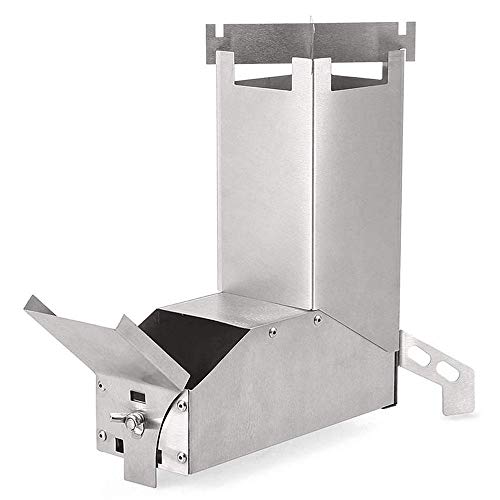 FOONEE Camp Stove,Detachable Stainless Steel Folding Wood Stove, Portable Folding Lightweight Backpacking Stove for Outdoor Survival Cooking Picnic Hunting