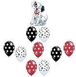 LoonBalloon DOG 101 Dalmations Dalmatians Spots Polka Dots Puppy 10 Party Mylar BALLOONS Set