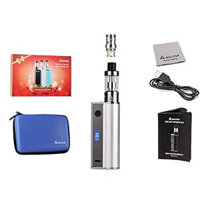 Salcar Rocket 50 Mod Kit, E Zigarette Starterset 50W/2200mah, Verdampfer de 0.5ohm/2ml,0,0mg Nikotin, Silber