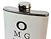 8oz Stainless Steel Primo 18/8#304 Funny Eye Test Chart Premium High Quality/Heavy Duty Hip Flask Gift Set - Includes Funnel and Gift Box