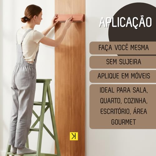 Papel de Parede Adesivo Vinílico Madeira Lavável Autoadesivo 5m x 45cm Estilo Contemporâneo (Cumaru)