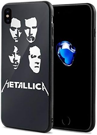 Amonee Metallica Logo Phone Case for iPhone X,Full Protective,Anti-Scratch Back Black,Drop Protection,Cushion Frame
