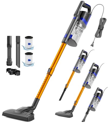 VACTechPro 60KPa/680W/7M Vacuum Cleaner, Corded Vacuum Cleaner | 800ML Trash Bin, Vacuum Cleaner with Ergonomic Handle Design, Corded Vacuum Cleaner for Hard Floors