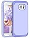 BENTOBEN Case Compatible with Samsung S6 Case, Shockproof Slim Three Layer Heavy Duty High Impact Resistant Soft Silicone Hard PC Hybrid Protective Case Cover for Samsung Galaxy S6 G920 Purple