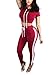 ChongErfei Women's Sexy Bodycon Round Neck Hoody Pants 2-Piece Jumpsuit Sportswear