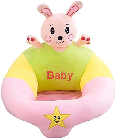 Soft Plush 1 Seater Children's Sofa Animal Shaped Baby Support Seat Toddlers Foldable Couch Baby Learning to Sit Chair Keep Sitting Posture Comfortable for 0-12 Months Baby