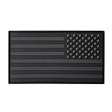 LEGEEON All Black ACU Dark Subdued USA American Reversed Flag Morale PVC Rubber Touch Fastener Patch