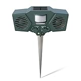 Hoont Powerful Solar Battery Powered Ultrasonic Outdoor Animal & Pest Repeller - Motion Activated