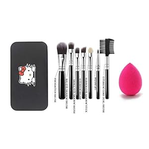 Miss & Mam Makeup Brush Set of with Storage box + sponge puff(Color May Vary)