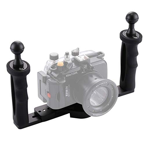 Mcoplus Aluminum Underwater Tray, Double Handled Base Diving Camera Tray for Underwater Camera Housing& Light System