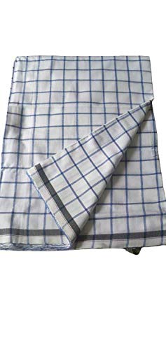 For Men's Cotton Lungi white check free Size