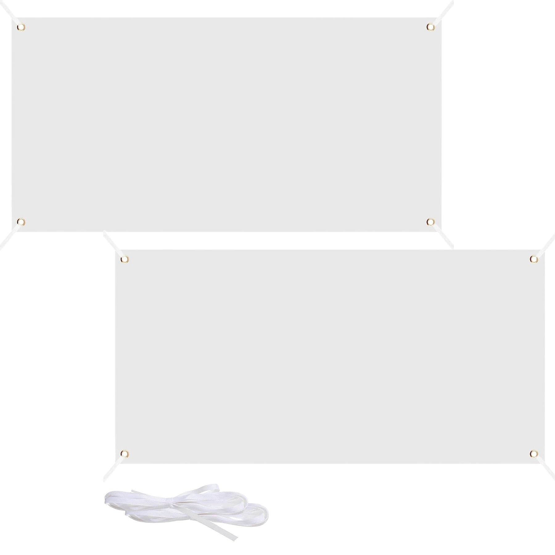 2x6Ft Blank Flag 2 Packs White Solid Color Flag With 6M Rope Paintable Plain White Banner DIY Party Festival Procession Celebration Sport Activities School Events Outdoor Decoration 180x60cm