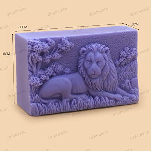 Rectangle Lion Craft Art Silicone Soap Mold Craft Molds DIY Handmade soap molds - Thumbnail 2
