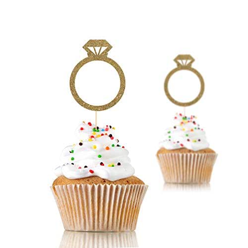 12 x Engagement ring cupcake toppers, Hen party, diamond