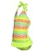 Girls One Piece Swimsuits, Girls' Halter Rainbow Crochet Ruffle Bathing Suits Swimwear XL