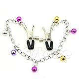 Kocome Unisex Adjustable Nipple Bell Chain Soft Coated Pasties Clips Sexy Body Jewelry
