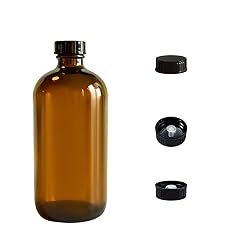 GPK4ALL 16oz 473ml Amber Boston Round Bottle with