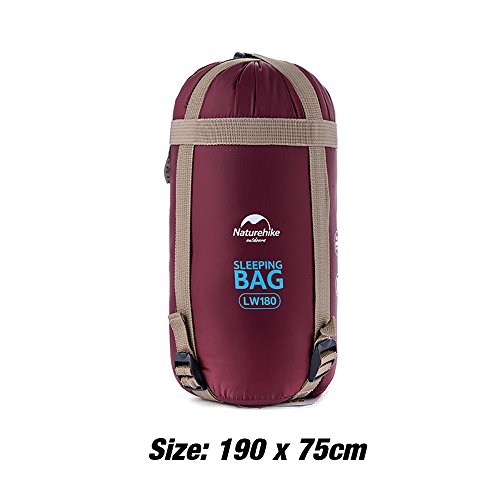 Naturehike Outdoor Sleeping Bag,Lightweight Envelope Sleeping bags Compression Sacks For Backpacking (Burgundy)