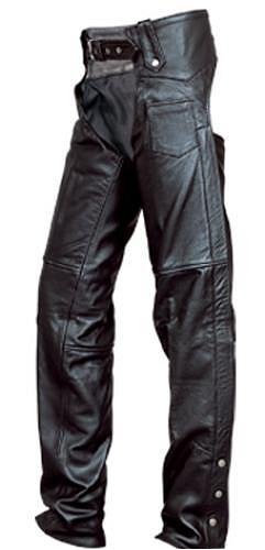 Unisex Traditional Lined Split Cowhide Motorcycle chaps