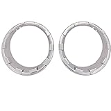 AutoOcean Triple Chrome Front Light Headlight Trim Cover Bezels Pair Accessories Jeep Wrangler Rubicon Sahara Sport Jk Unlimited 2 door 4 door Silver 2007 2008 2009 2010 2011 2012 2013 2014 2015 2016