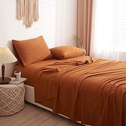 VClife Sheet Sets Full Size, Solid Caramel Pumpkin
