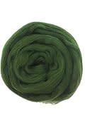 Spruce Green Wool Top Roving Fiber Spinning, Felting Crafts USA (1oz)
