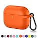 Henstar AirPods Pro Case Silicone Protective Cover [Front LED Visible] Compatible with Apple AirPods Pro (Orange)
