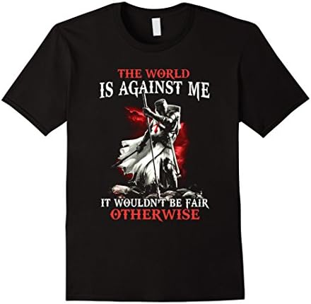 Men's Knight Templar - THE WORLD IS AGAINST ME Tee shirt XL Black