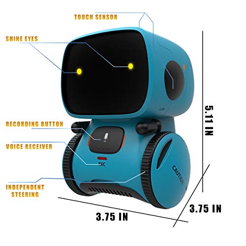 GILOBABY-Robot-Toys-STEM-Toys-Talking-Interactive-Voice-Controlled-Touch-Sensor-Smart-Robotics-with-Singing-Dancing-Repeating-Speech-Recognition-and-Voice-Recording-Gift-for-Kids-Age-3-Blue