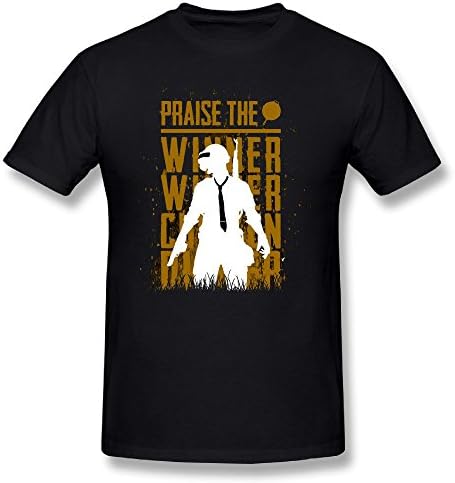 ANTSHIRT Men's Praise The Pan Pubg Winner Chicken Art.png T-Shirt Black
