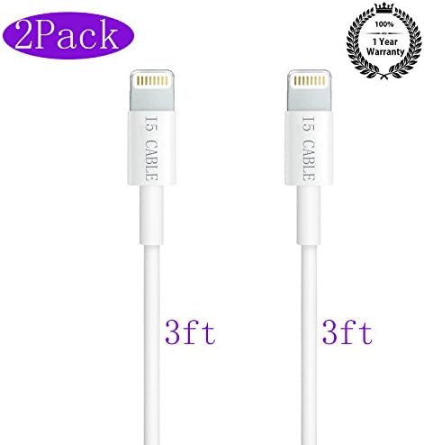 Lightning Cable, I5 Cable(TM) iPhone Lightning to USB Cable Charger for iPhone 7/7 plus 6/6s/6 plus/6s plus,Se,5/5s,iPads Air/Mini,iPod (3Ft 2-Pack)