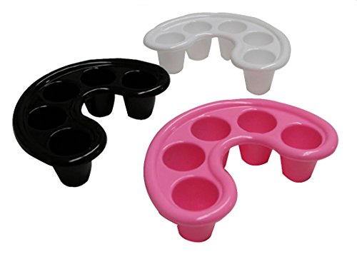 FOONEE Nail Art Tips Soak Bowl Tray Manicure Soaking Remover Tool (Pink White Black,Set of 3)