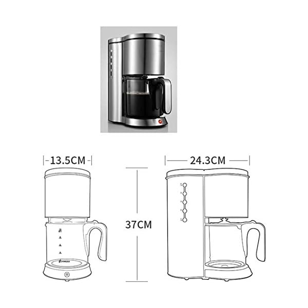 AJH Filterkaffeemaschine, Filterkaffeemaschinen Edelstahl mit 1,25 l Glaskrug Abnehmbare Filterkaffeemaschine Anti-Tropf… – Bild 8