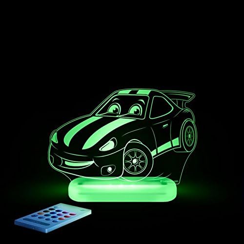 Aloka Race Car Starlight Multi-Colored Led Light with Remote Control, Multi-Color Changing, 8"