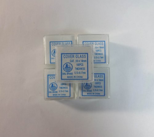 Microscope Glass Cover Slips 18*18 Mm 5 Box of 100 Pcs