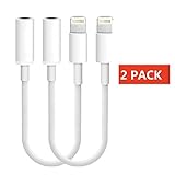 Headphone Jack Adapter[2 Pack], BYXN Lighting 8 Pin Connector to 3.5mm adapter for iPhone 7/7 Plus, iPhone 8/8 Plus,iPhone X, iPod Touch, iPad, and more -White