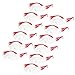 JORESTECH Eyewear Protective Safety Glasses, Polycarbonate Impact Resistant Lens Pack of 12 (Clear, Red) primary