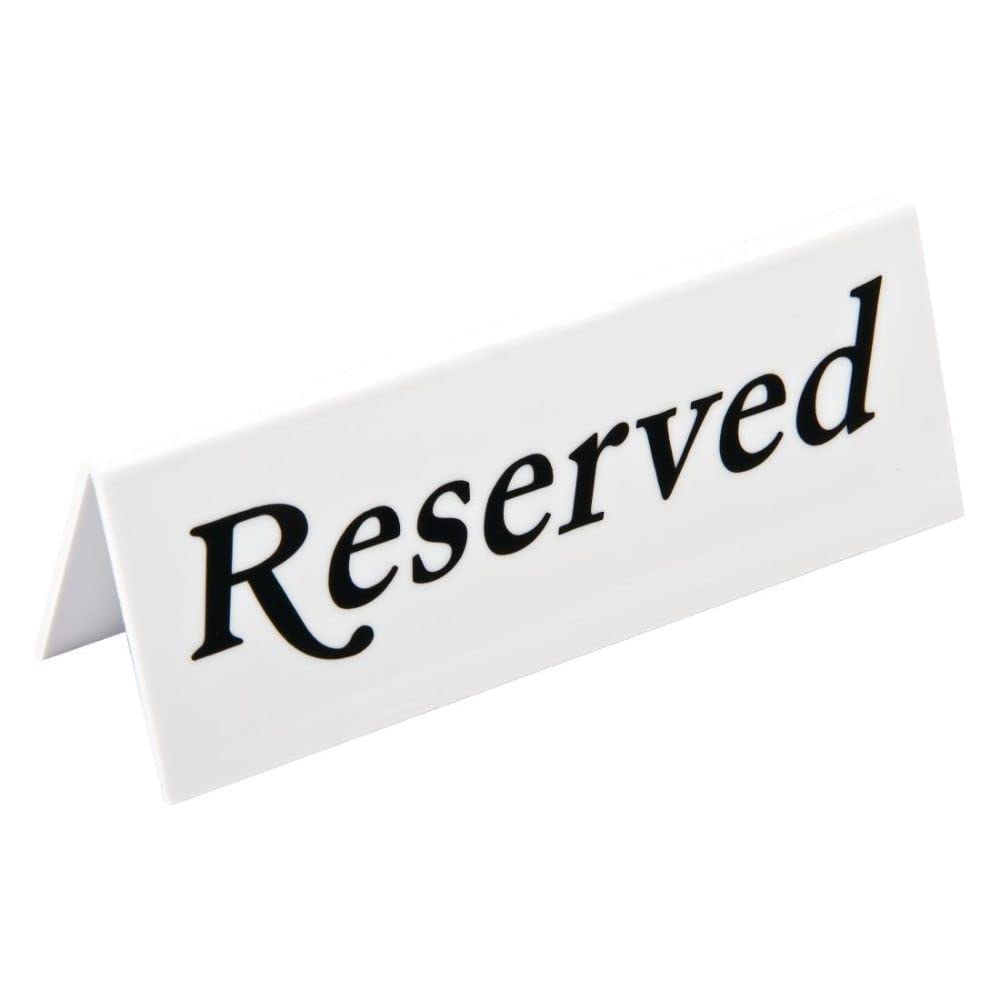 Beaumont Plastic Reserve Signs Double Sided (Pack of 10) for Restaurants, Weddings, Ceremony L988